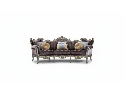 Klassieke vierzits woonkamerbank van textiel in rococo barok luxe sofa.