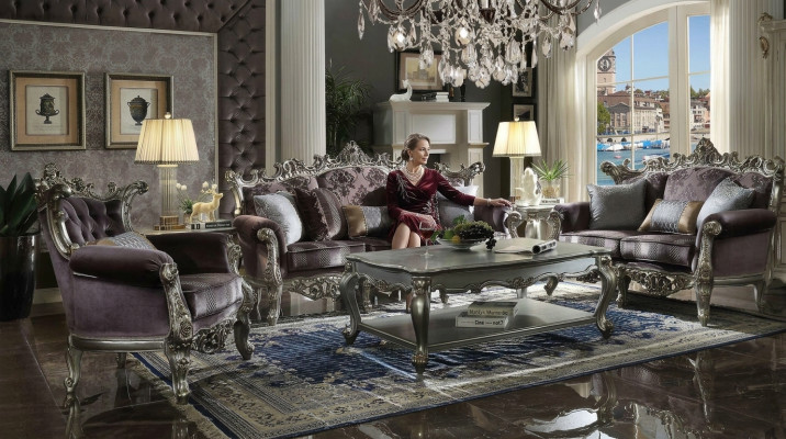 Heldere barok woonkamer meubels bankstel textiel bank driezits zitkussen