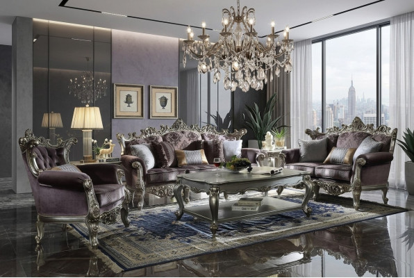 Luxe meubels Bank Bankstel Bank Bekleding 3+2+1 Zits met salontafel
