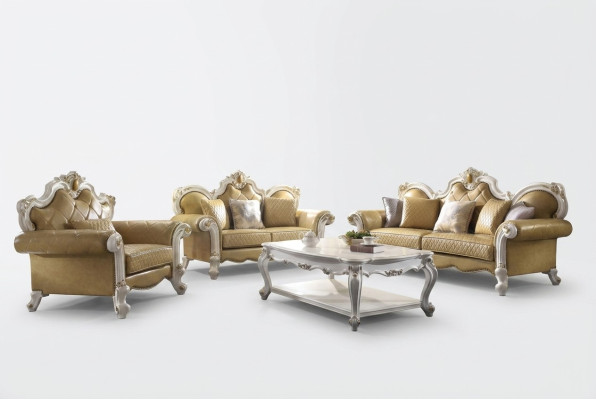 Sofaset 3+2+1-zits salontafelset bank bekleding bank leer 4-delig set