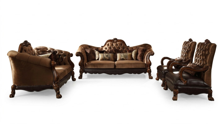 Sofaset 4-delige barok rococo set design bank stoffering zitgroep bankstel