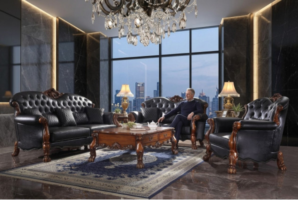 Sofa set 3+1+1 zits bank bank bekleding set banken leer