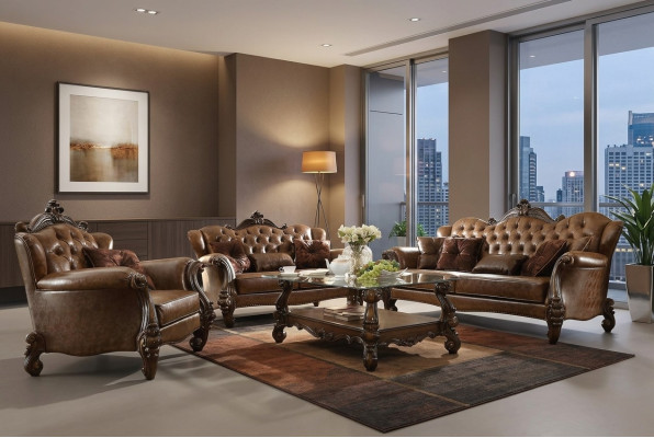 Sofa set 3+2+1 zitsbank bank gestoffeerde set banken leer