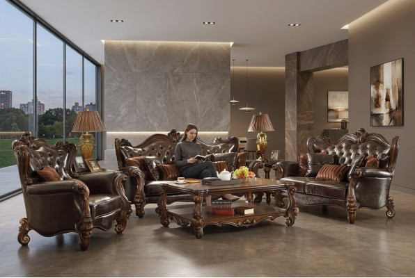Zitgroep houtsnijwerk meubelen bankstel 3+2 zitsbank