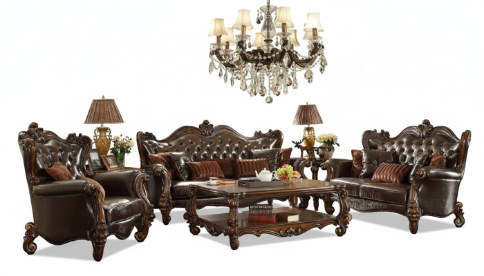Luxe Chesterfield bankstel 3+2+1 zits + salontafel meubilair bank