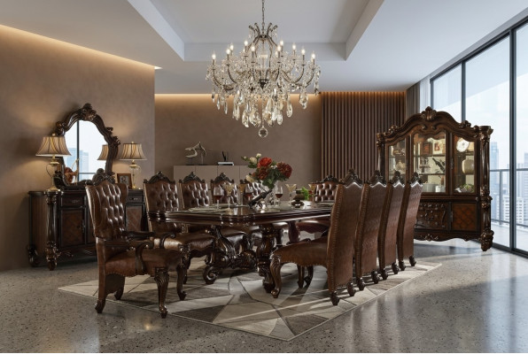 Eetkamer set 9-delig Barok Rococo tafel 8x stoelen stoel groep