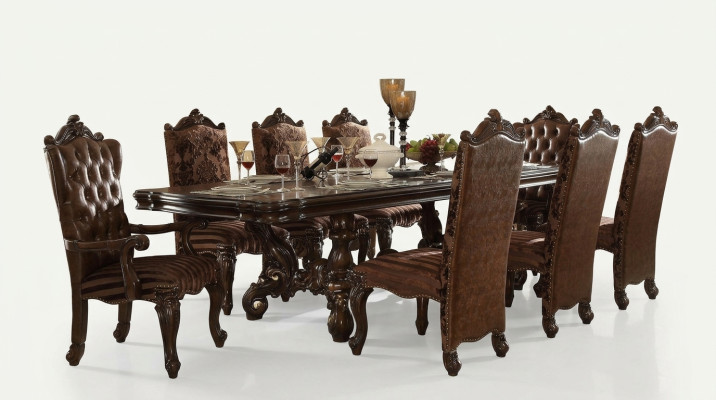 Klassieke eettafel hout eetkamer set 8x stoelen designer set
