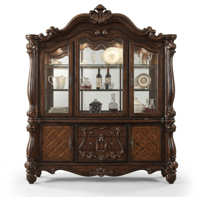 Luxe vitrinekasten kabinet hoekkast hoekvitrine glas nieuw barok.