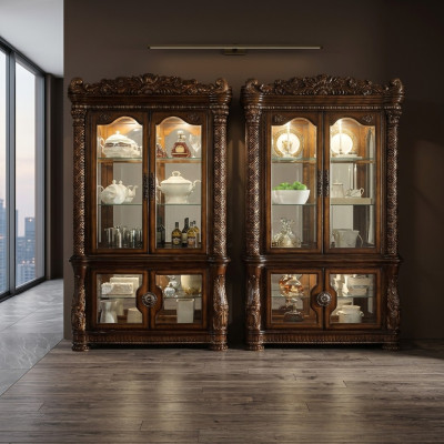 Vitrine kast Vitrines Woonkamer Kijkkasten Barok Rococo Hout