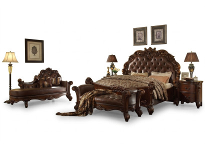 Slaapkamer leren bed nachtkastjes 5-delig compleet set bedden hout