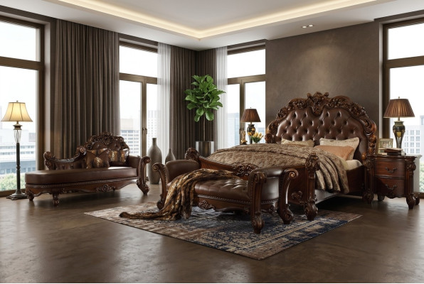 Koninklijk tweepersoonsbed met 2 nachtkastjes en een console compleet set.