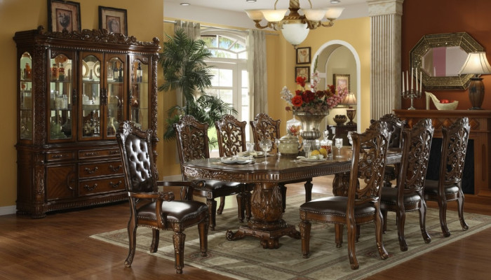 Eetkamer set Barok Rococo tafel & 8x Chesterfield stoelen 9-delige set
