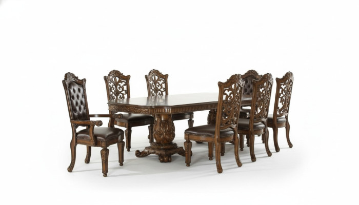 Eetkamer set Barok Rococo tafel & 8x Chesterfield stoelen 9-delige set