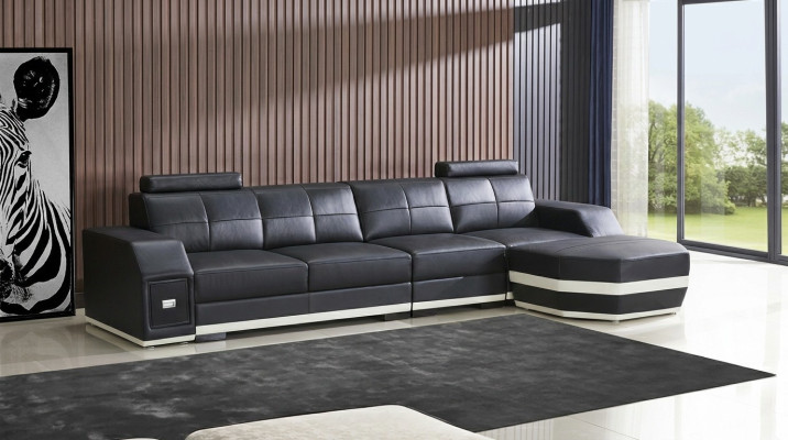 Lederen bank woonlandschap hoekbank design modern L-vormige hoekbank
