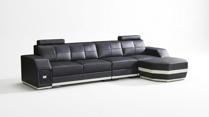 Lederen bank woonlandschap hoekbank design modern L-vormige hoekbank