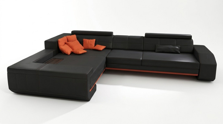 Sofa L-vorm leren bank bankstel design hoekbank