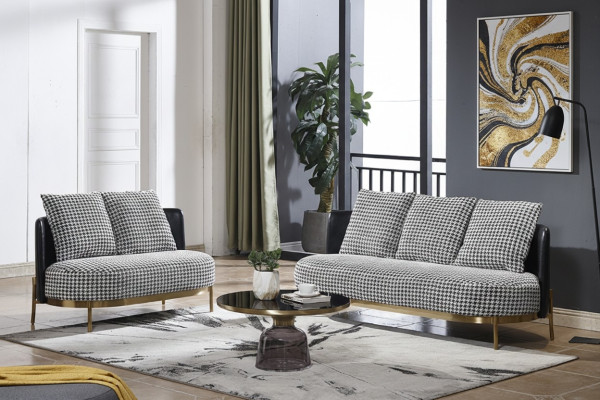 Sofaset 3-zits Set Design Bank Gestoffeerde Bank Moderne Luxe Nieuw