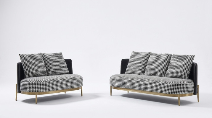 Sofaset 3-zits Set Design Bank Gestoffeerde Bank Moderne Luxe Nieuw