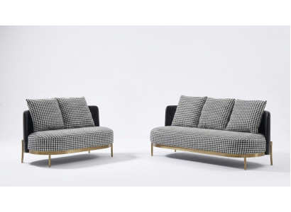 Sofaset 3-zits Set Design Bank Gestoffeerde Bank Moderne Luxe Nieuw