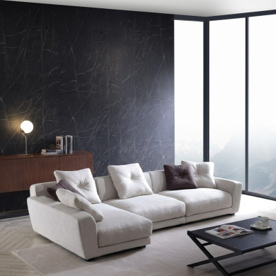 Ontwerp hoekbank L-vorm bank bekleding textiel bankstellen luxe woonkamer