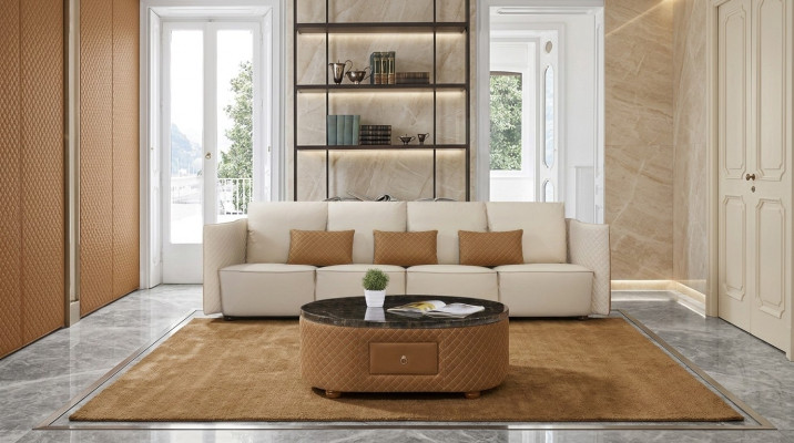 Bank Bankstel 310cm Beklede banken 5-zitter Stof Woonkamer grote xxl bankstellen