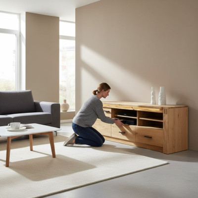 RTV dressoir kast ladenkast houten laag bord plank tv planken plank nieuw