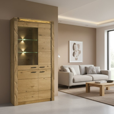 Vitrine kast dressoir woonkamer glazen plank vitrines rekken houten kasten nieuw