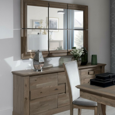 Ladenkast kast met spiegel xxl dressoir buffet hout nieuw dressoir 2-delige houten set