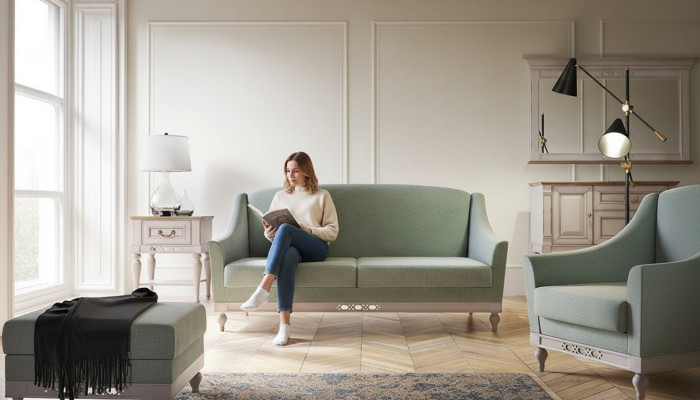 Sofa set 3-zits bank Bankstel Moderne banken Stof