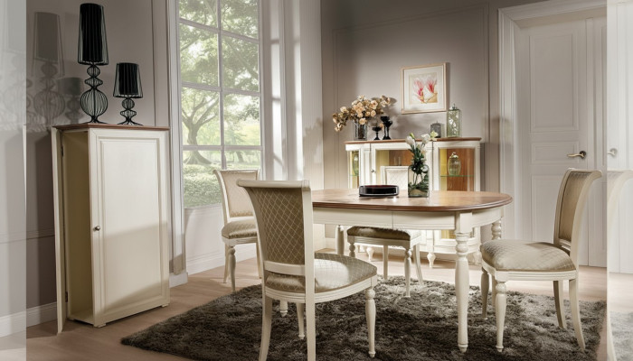Stel eettafel 4x stoelen leunstoel set tafels eetkamergroep 5-delig