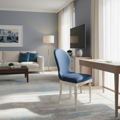 Stoel 1x Luxe Design Bekleding Designer Stoelen Zitkamer Eetkamer Houten Fauteuil