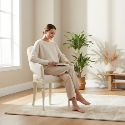 Fauteuil stoel 1x eetkamer lounge zitkussenstoel nieuw textiel tv leunstoel