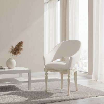 Fauteuil stoel 1x eetkamer lounge zitkussenstoel nieuw textiel tv leunstoel
