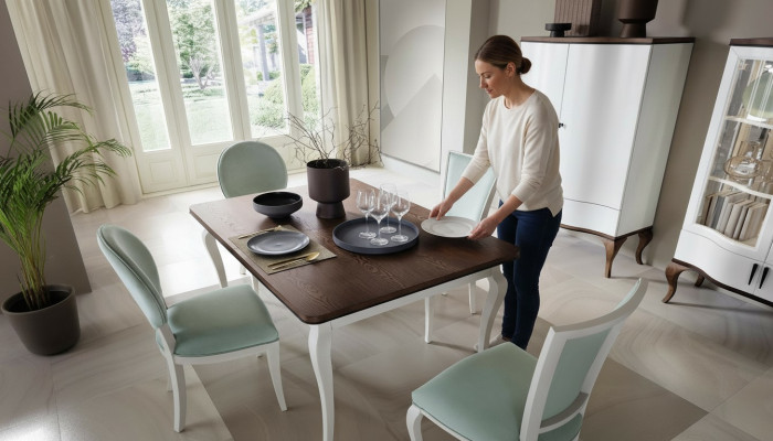 Luxe ontwerper eettafel houten tafel uitschuifbaar 140/330cm woonkamer eetkamer meubels nieuw