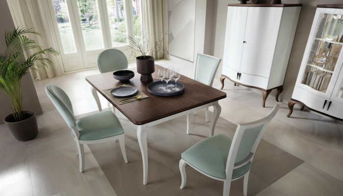Eetkamerset Eettafel 4 x Stoel Set Set Garnituur Eetgroep Tafel Klassiek