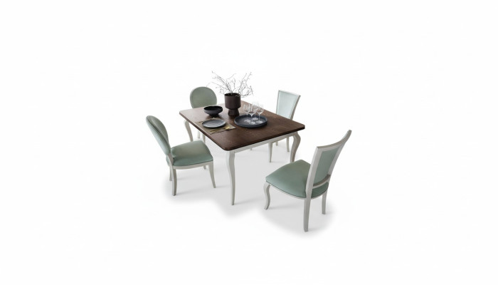Eetkamerset Eettafel 4 x Stoel Set Set Garnituur Eetgroep Tafel Klassiek