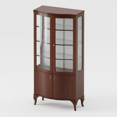 Klassieke vitrinekast kast kasten vitrines hout woonkamer dressoir
