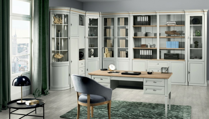 Bureau inrichting tafel met laden werkkamer thuiskantoor bureau nieuw