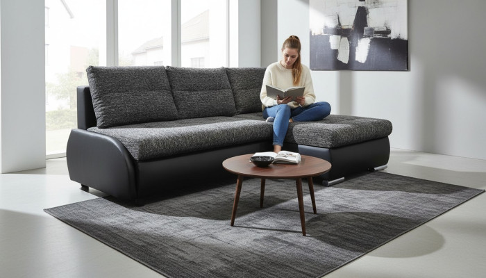 Ontwerp hoekslaapbank slaapbank banken bedfunctie bank leer textiel bekleding nieuw