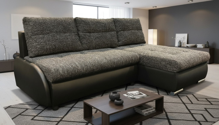 Ontwerp hoekslaapbank slaapbank banken bedfunctie bank leer textiel bekleding nieuw