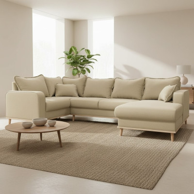 U-vorm bankstel woonlandschap hoekbankset modern design bankstel textiel