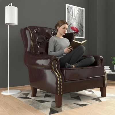 Ontwerp Fauteuil Leer Luxe TV Relax Bankstoel 1-zits Bank Lounge Club