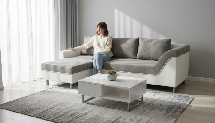 Sofa L-vorm leren bank woonlandschap set design modern bankstel