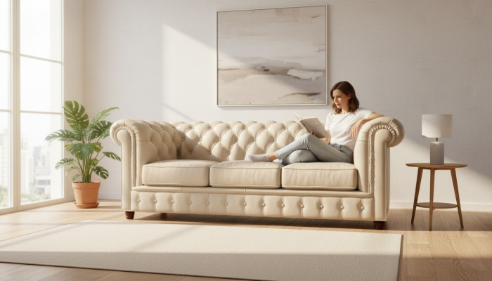 Ontwerp Chesterfield Bank Bank gestoffeerde Banken Zitbanken Lederen zitgroep