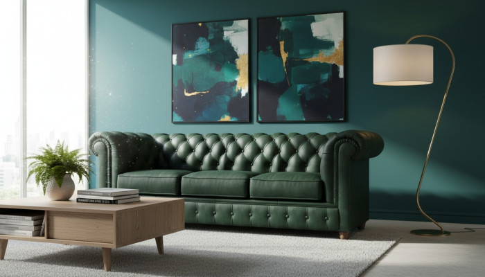 Chesterfield Bank Bank Bekleding 3-zits Bankstellen Zitset Bankstellen Groen