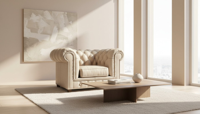 Edeler Design Chesterfield gestoffeerde fauteuil tv-zithoek loungeclub textiel