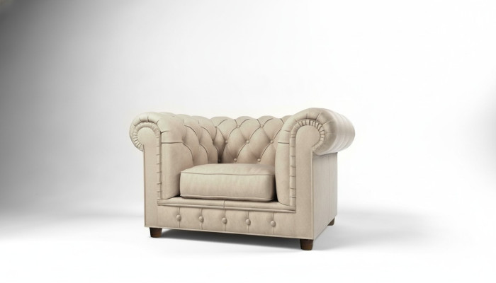 Edeler Design Chesterfield gestoffeerde fauteuil tv-zithoek loungeclub textiel
