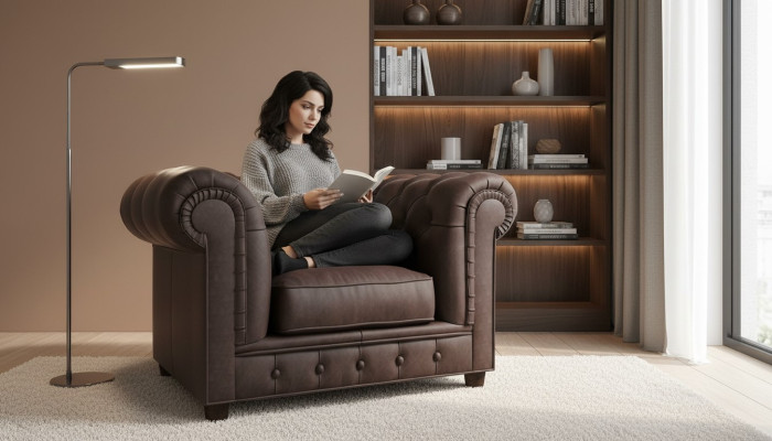 Fauteuil TV Stoel Club Lounge Stof Leder Elegant Ontwerp Chesterfield