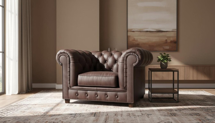 Fauteuil TV Stoel Club Lounge Stof Leder Elegant Ontwerp Chesterfield