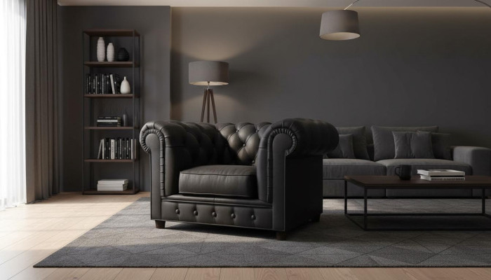 Edler Design Chesterfield fauteuil bekleed tv-zitkamer club textiel